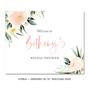 Greenery Floral Bridal Shower Invitations
