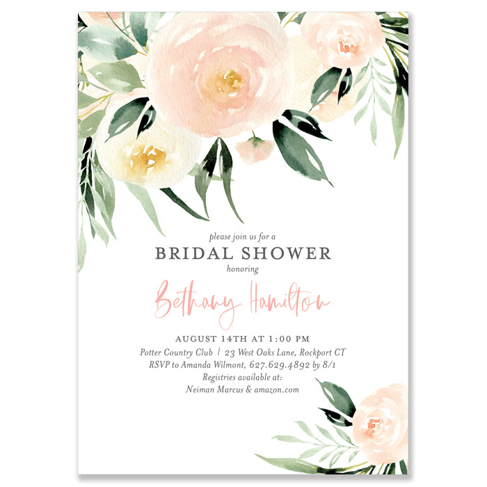 Floral with Greenery Bridal Shower Invitation