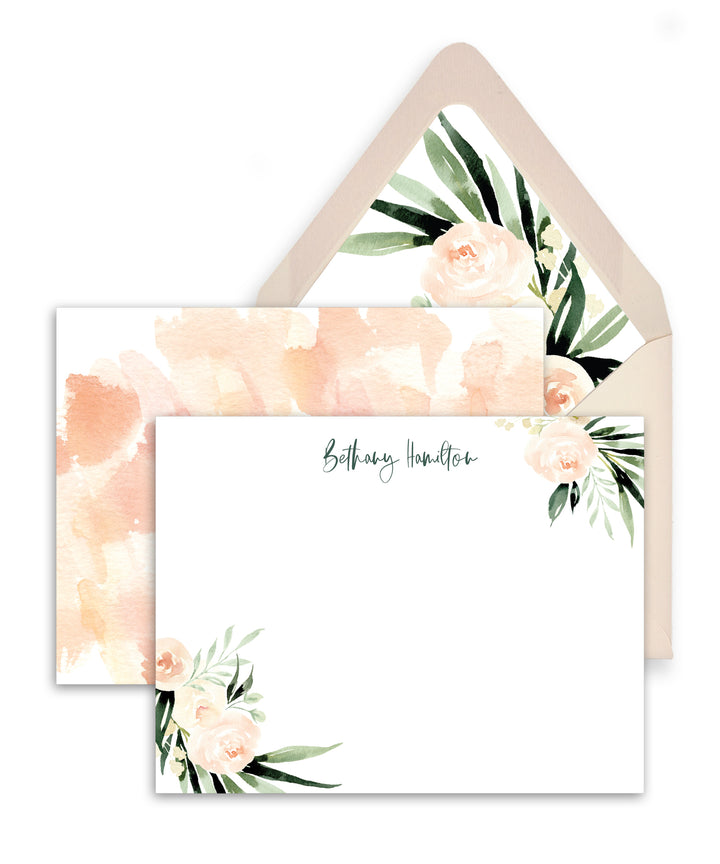 Floral and Greenery Personalized Stationery Note Cards