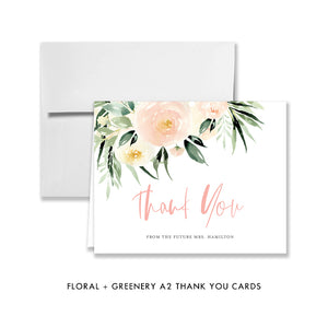 Floral + Greenery Bridal Thank You Card Coll. 2