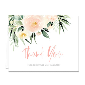 Floral Bridal Thank You Card