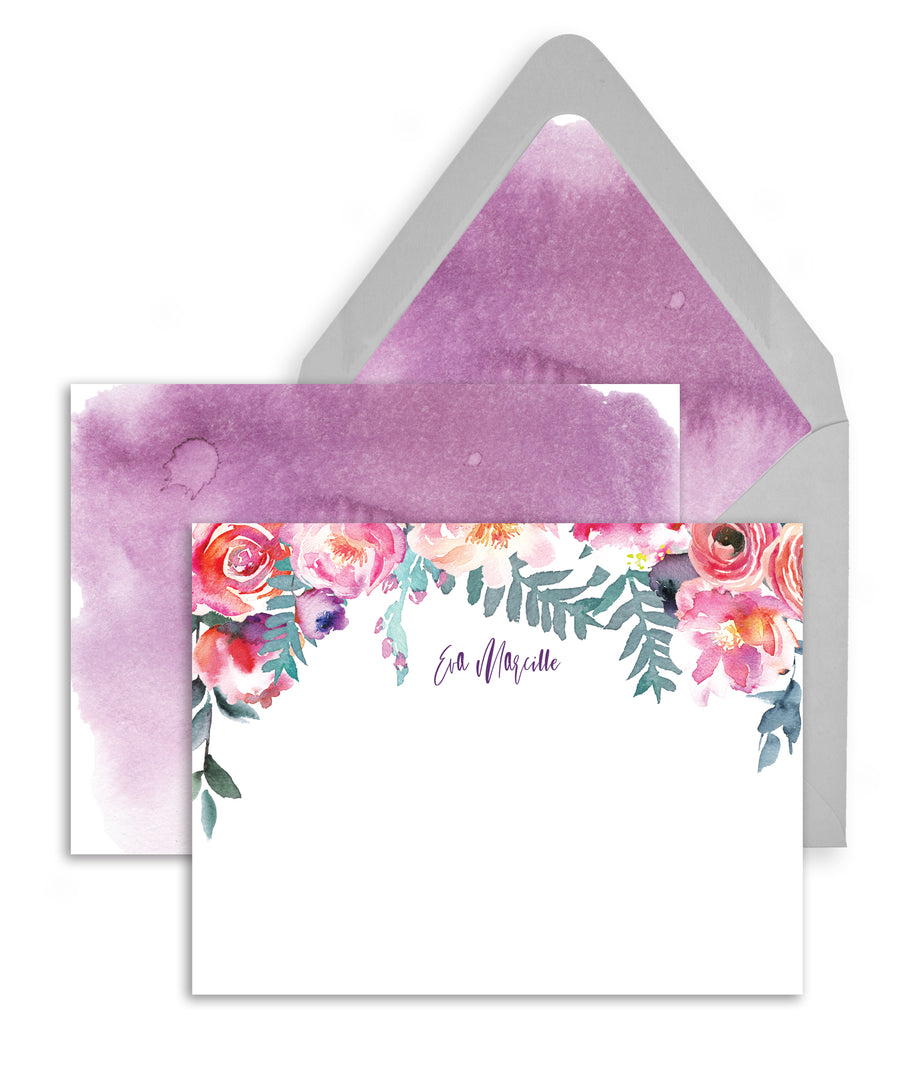 Watercolor Floral Personalized Stationery