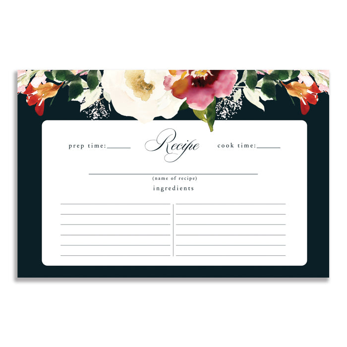 Romantic Floral Recipe Cards | Coll. 6
