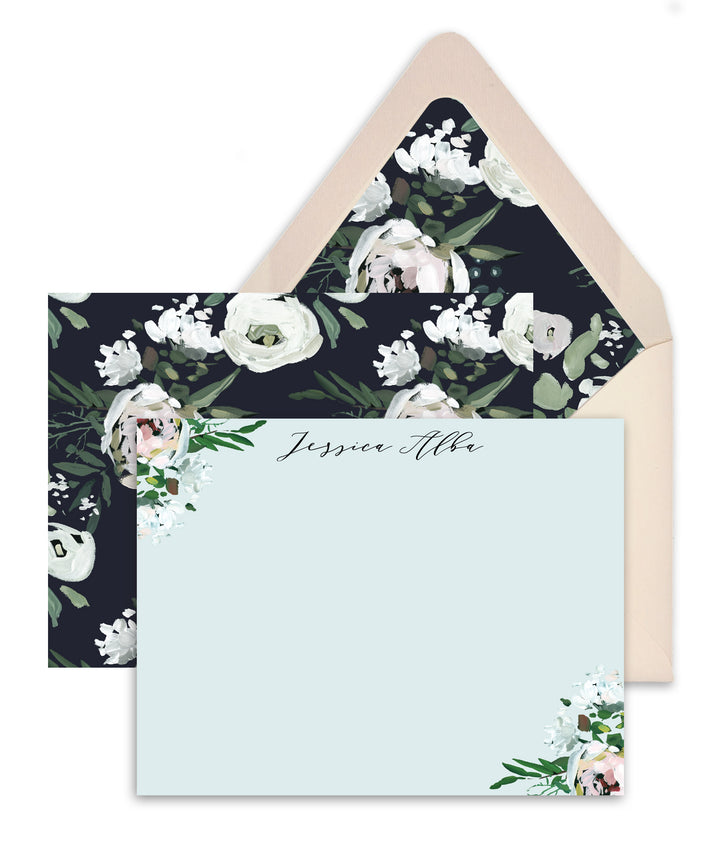 Whimsical Painterly Floral Personalized Stationery