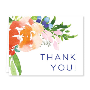Bright Watercolor Floral Thank You Card Coll. 9