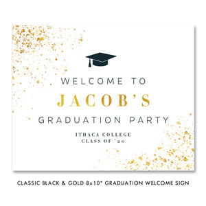 Classic Black & Gold Graduation Party Invitation Coll. 25