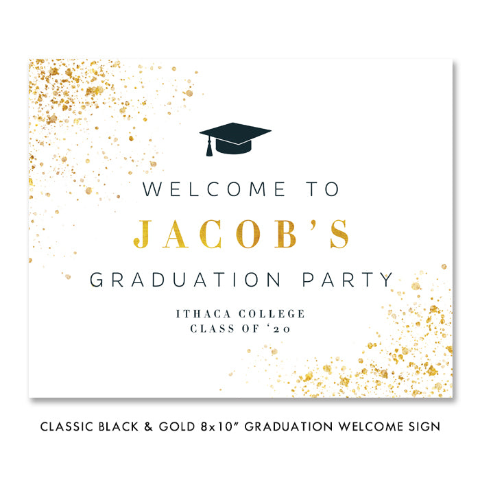 Classic Black & Gold Graduation Party Invitation Coll. 25
