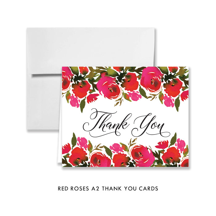 Red Roses Thank You Card Coll. 1B