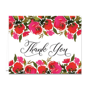 Red Roses Thank You Card Coll. 1B