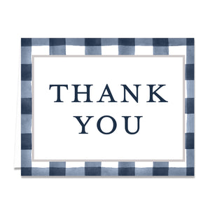 Navy Gingham Thank You Card Coll. 3