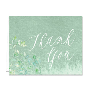 Watercolor Greenery Thank You Cards