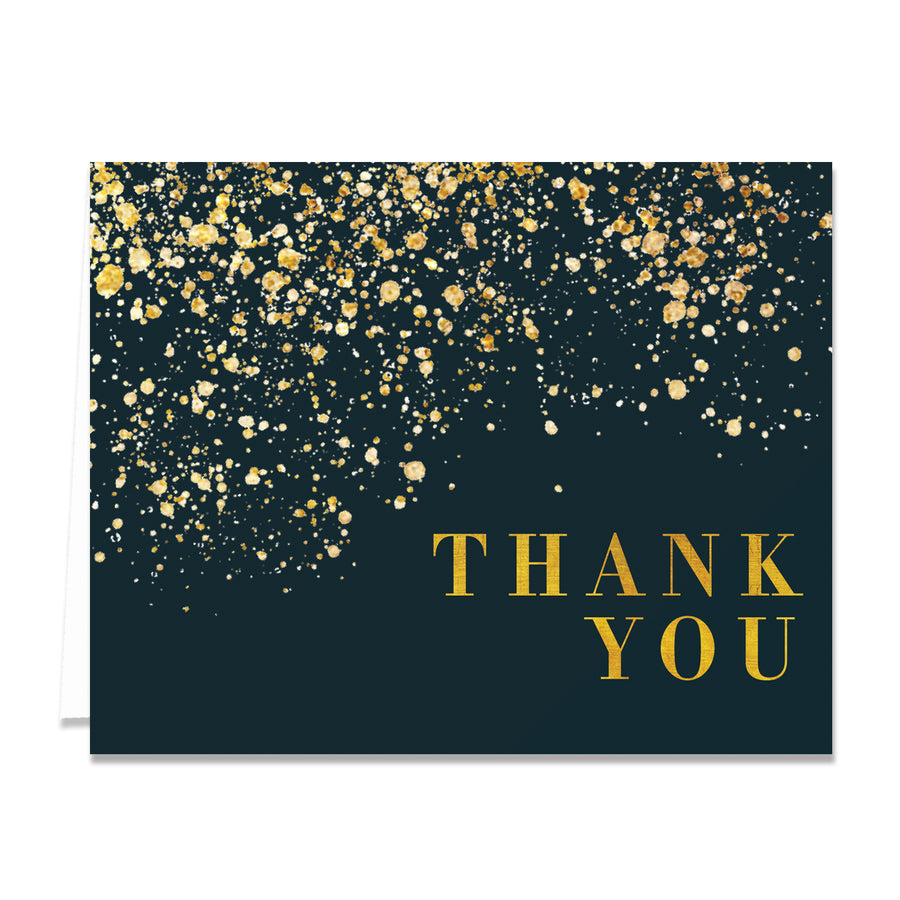 Black & Gold Folded Thank You Cards