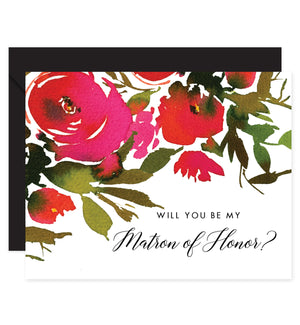 Red Roses Will You Be My Bridesmaid? Card | Coll. 1B