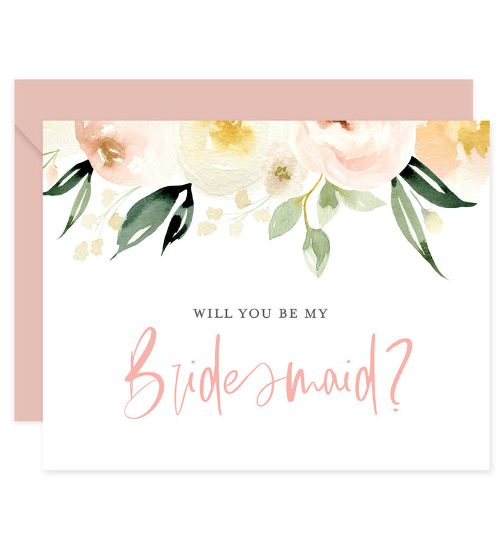 Floral Bridesmaid Proposal Card with Envelope