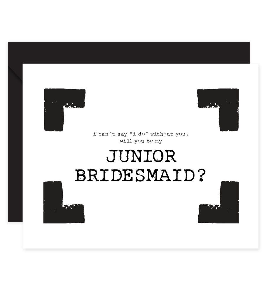Edgy Black & White Will You Be My Bridesmaid? Card | Coll. 7