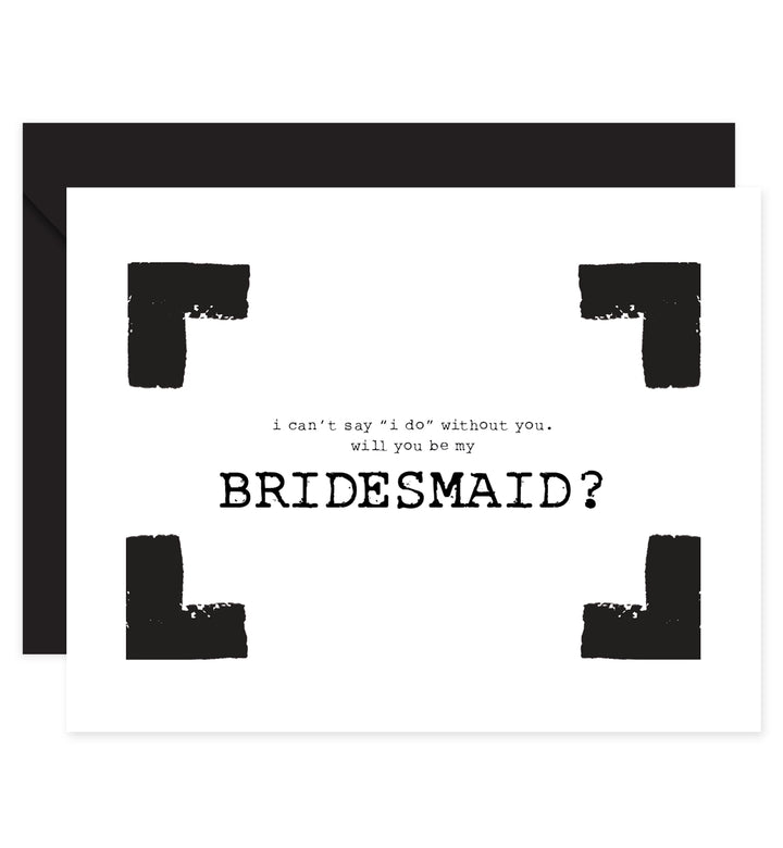 Black & White Bridesmaid Proposal Card