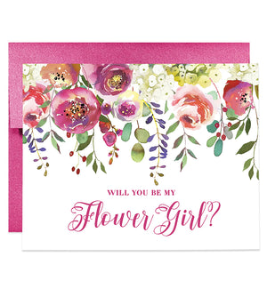 Rainbow Floral Will You Be My Bridesmaid? Card | Amber