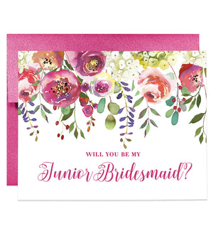 Rainbow Floral Will You Be My Bridesmaid? Card | Amber