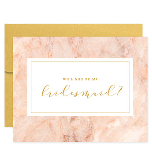 Will You Be My Bridesmaid? Pink + Gold Card | Fiona