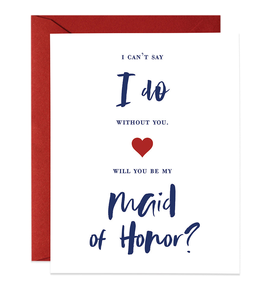 Will You Be My Maid of Honor? Proposal Card