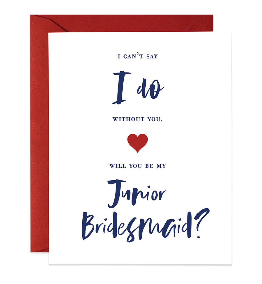 Modern Navy Lettering Bridesmaid Proposal Card | Mia