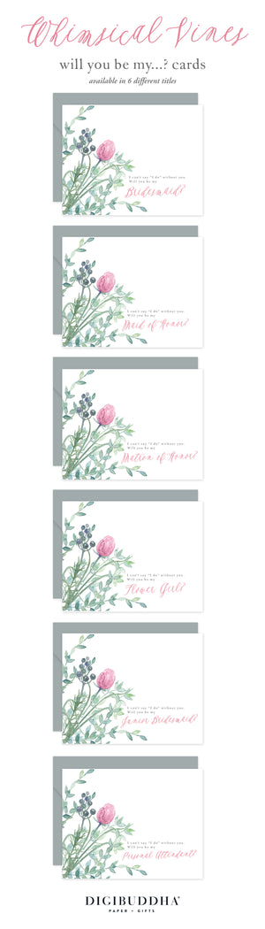 Folded Bridesmaid Proposal Cards