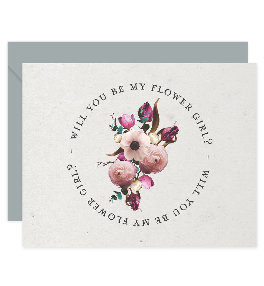 Vintage Purple Floral Will You Be My Bridesmaid? Card | Coll. 17