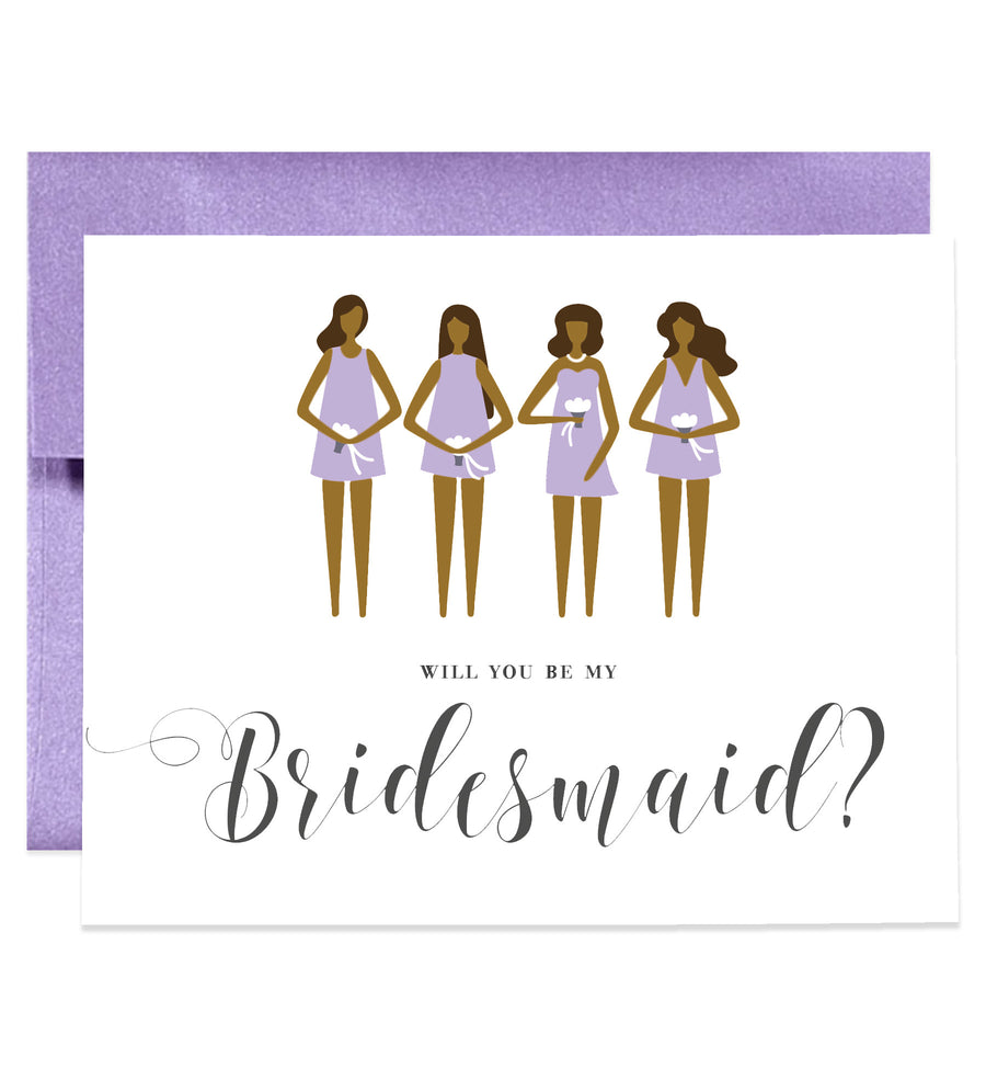 Will You Be My Bridesmaid? Lilac Purple Dark Skin | Tori