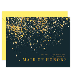Classic Black & Gold Will You Be My Bridesmaid? Card | Coll. 25