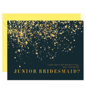Classic Black & Gold Will You Be My Bridesmaid? Card | Coll. 25