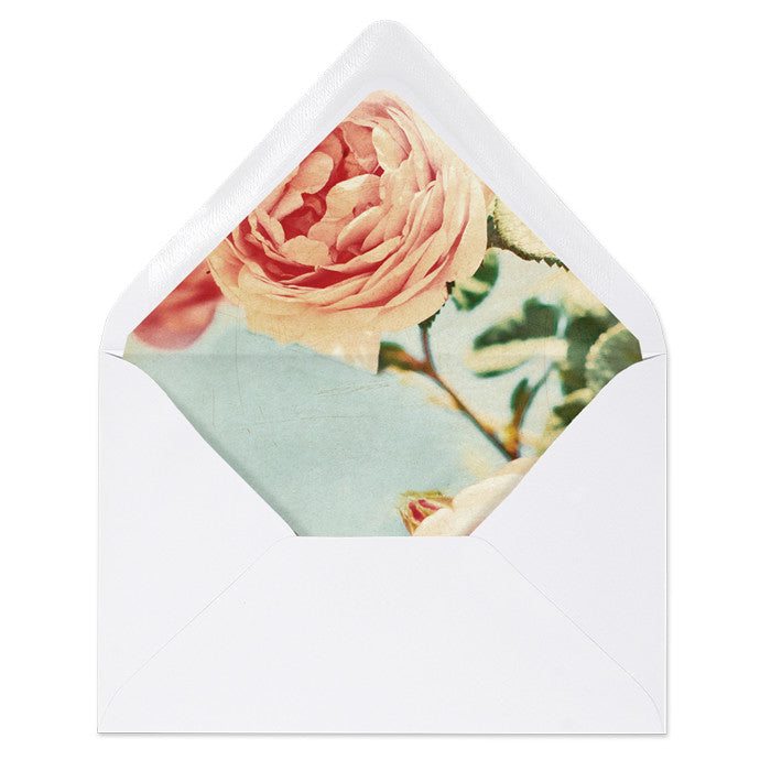 "Caitlin" Vintage Peony Envelope Liners