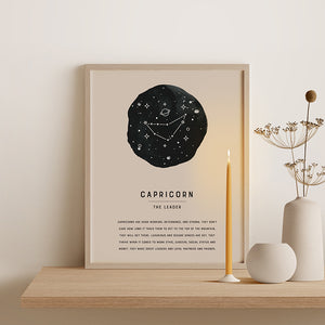 Capricorn Zodiac Sign Art Print