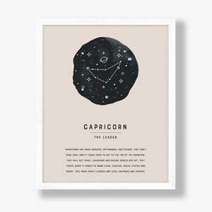 Capricorn Zodiac Sign Art Print