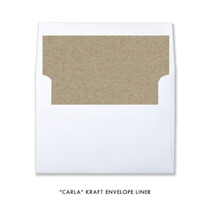 “Carla” Navy Stripe Washi Tape + Kraft Paper Baby Shower Invitation
