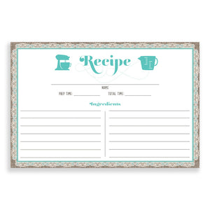 Lace Recipe Cards |  Chloe Teal