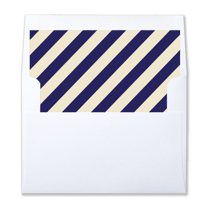 "Courtney" Navy + Cream Stripe Envelope Liners