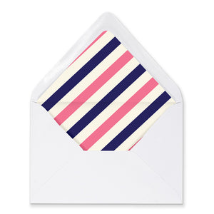 "Courtney" Pink + Navy Stripe Envelope Liners