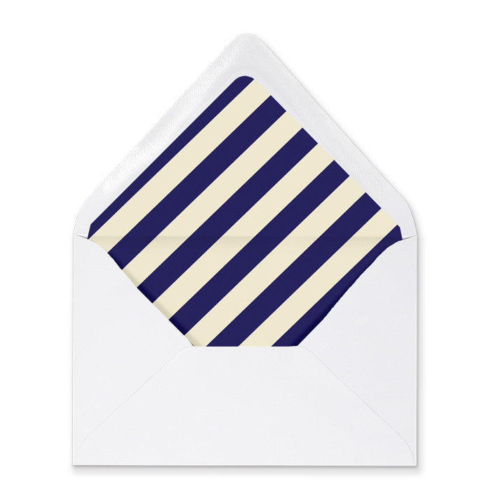 "Courtney" Navy + Cream Stripe Envelope Liners