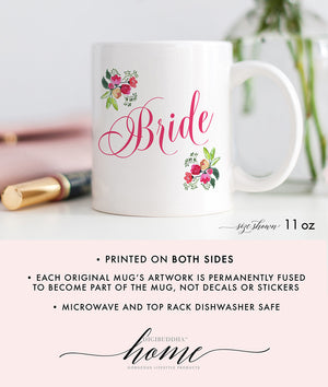 Pink Floral Bride Mug