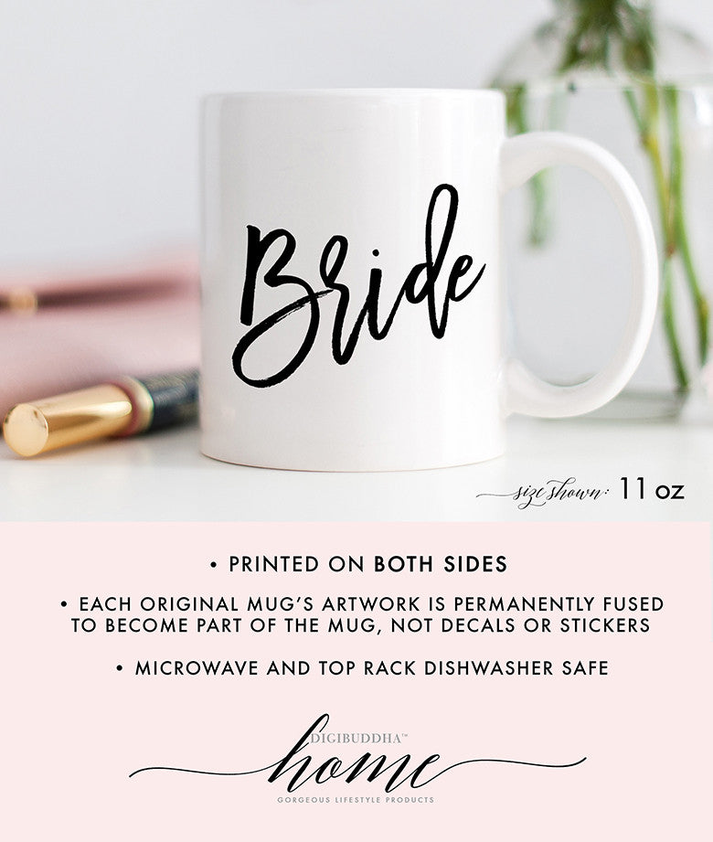 Black Lettering Bride Mug