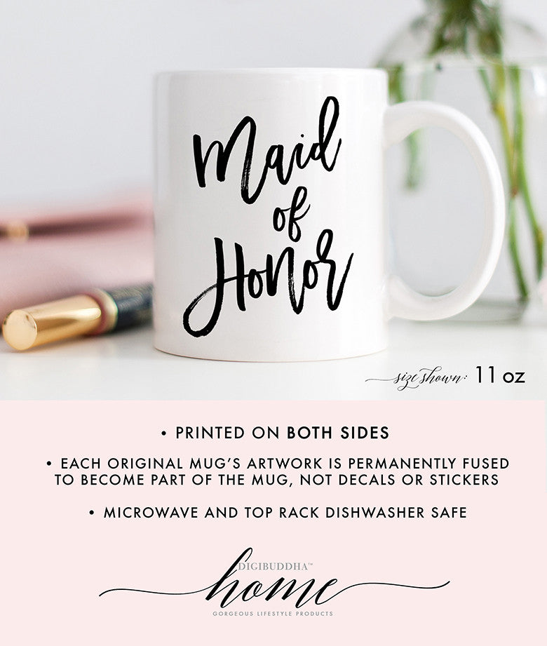 Black Lettering Maid of Honor Mug