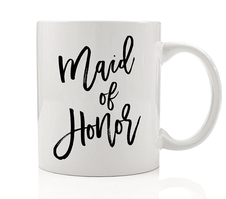Black Lettering Maid of Honor Mug