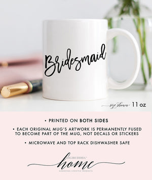 Black Lettering Bridesmaid Mug