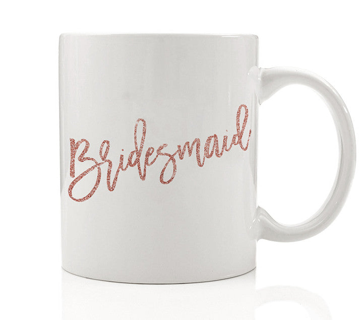 Pink Glitter Bridesmaid Mug