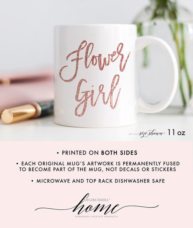 Pink Glitter Flower Girl Mug