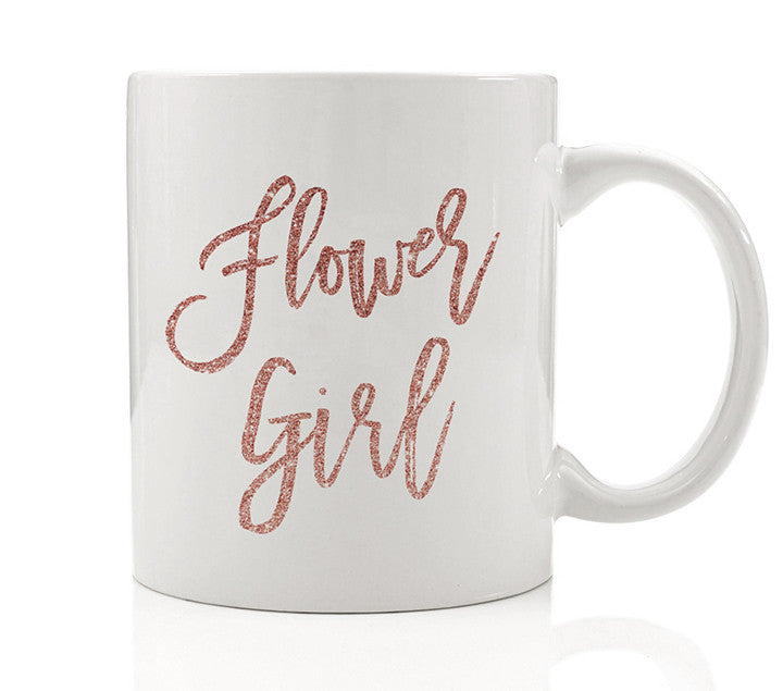 Pink Glitter Flower Girl Mug
