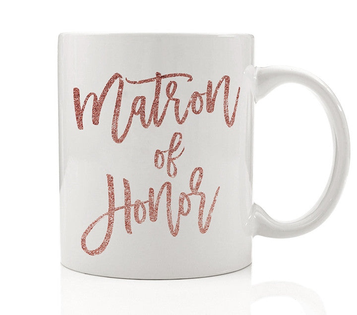 Pink Glitter Matron of Honor Mug