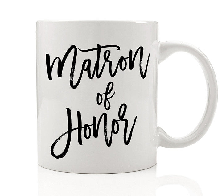 Black Lettering Matron of Honor Mug