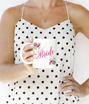 Pink Floral Bride Mug