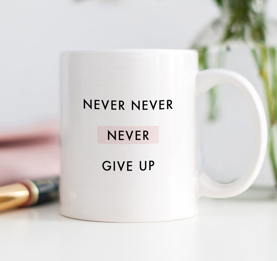 Never Never Never Give Up Mug